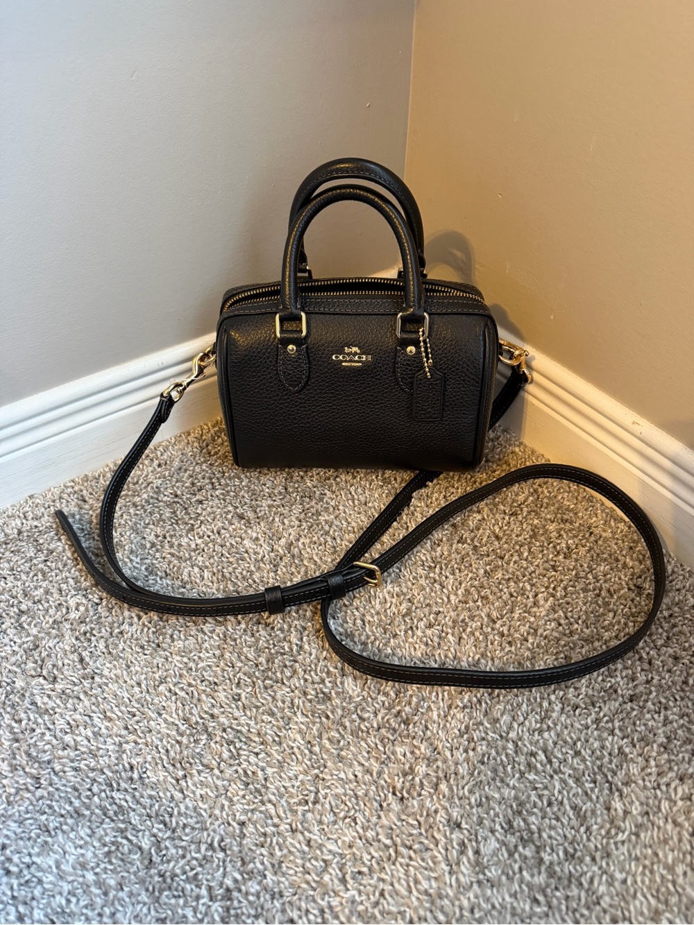 Coach mini Rowan - black pebble leather